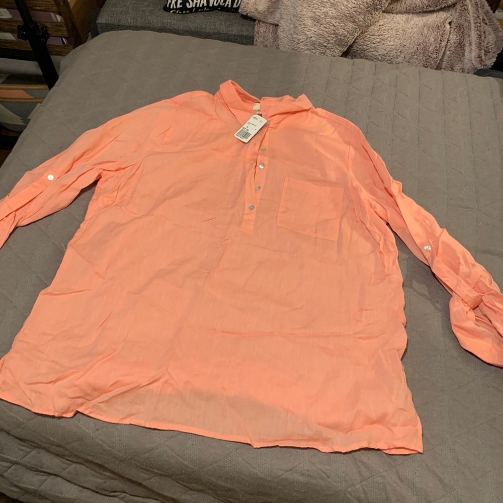 Forever 21 Woven Coral Shirt